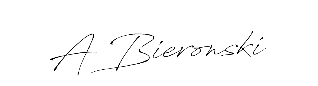 Antro_Vectra is a professional signature style that is perfect for those who want to add a touch of class to their signature. It is also a great choice for those who want to make their signature more unique. Get A Bieronski name to fancy signature for free. A Bieronski signature style 6 images and pictures png