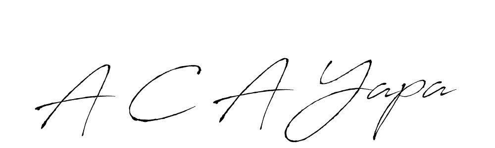 Similarly Antro_Vectra is the best handwritten signature design. Signature creator online .You can use it as an online autograph creator for name A C A Yapa. A C A Yapa signature style 6 images and pictures png