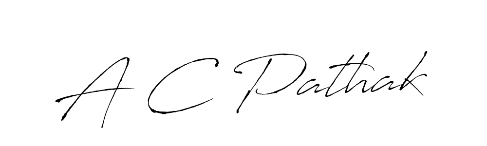 A C Pathak stylish signature style. Best Handwritten Sign (Antro_Vectra) for my name. Handwritten Signature Collection Ideas for my name A C Pathak. A C Pathak signature style 6 images and pictures png