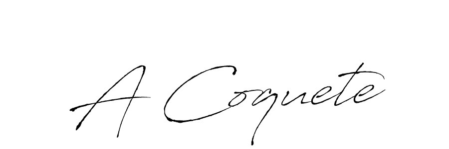 A Coquete stylish signature style. Best Handwritten Sign (Antro_Vectra) for my name. Handwritten Signature Collection Ideas for my name A Coquete. A Coquete signature style 6 images and pictures png