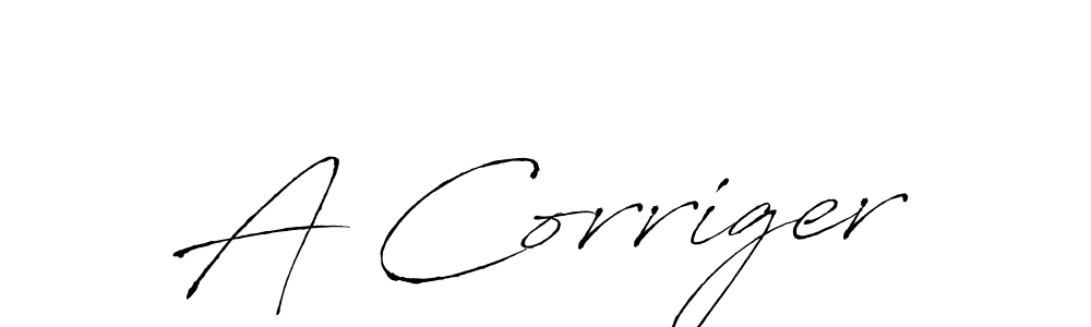 Similarly Antro_Vectra is the best handwritten signature design. Signature creator online .You can use it as an online autograph creator for name A Corriger. A Corriger signature style 6 images and pictures png