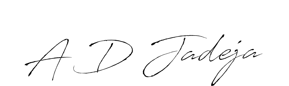 A D Jadeja stylish signature style. Best Handwritten Sign (Antro_Vectra) for my name. Handwritten Signature Collection Ideas for my name A D Jadeja. A D Jadeja signature style 6 images and pictures png