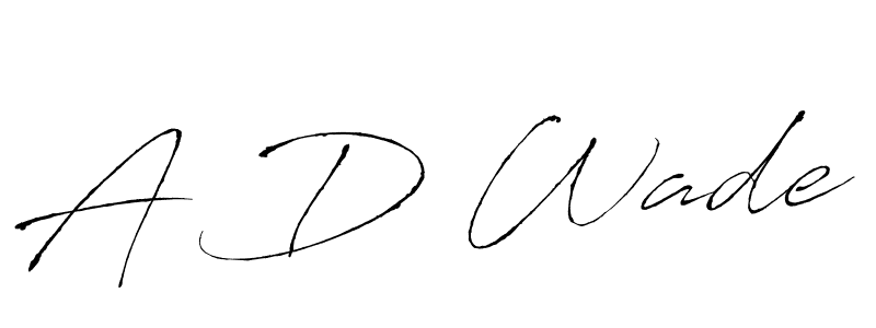 How to make A D Wade name signature. Use Antro_Vectra style for creating short signs online. This is the latest handwritten sign. A D Wade signature style 6 images and pictures png