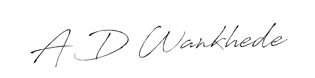 How to make A D Wankhede name signature. Use Antro_Vectra style for creating short signs online. This is the latest handwritten sign. A D Wankhede signature style 6 images and pictures png