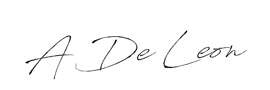 Make a beautiful signature design for name A De Leon. With this signature (Antro_Vectra) style, you can create a handwritten signature for free. A De Leon signature style 6 images and pictures png
