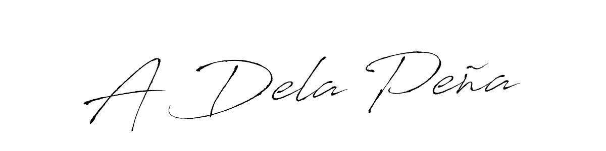 How to make A Dela Peña name signature. Use Antro_Vectra style for creating short signs online. This is the latest handwritten sign. A Dela Peña signature style 6 images and pictures png