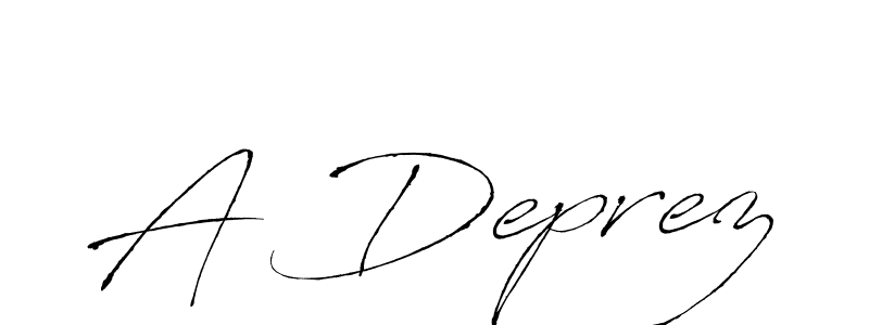 Design your own signature with our free online signature maker. With this signature software, you can create a handwritten (Antro_Vectra) signature for name A Deprez. A Deprez signature style 6 images and pictures png