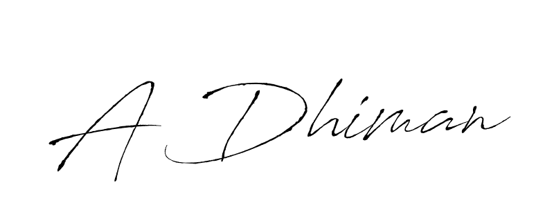 How to make A Dhiman signature? Antro_Vectra is a professional autograph style. Create handwritten signature for A Dhiman name. A Dhiman signature style 6 images and pictures png