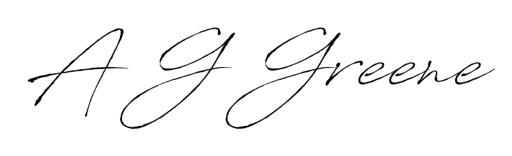 The Antro_Vectra font transforms the name A G Greene into an executive sign with sharp precision and distinguished character. A G Greene signature style 6 images and pictures png