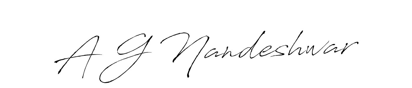 Antro_Vectra is a professional signature style that is perfect for those who want to add a touch of class to their signature. It is also a great choice for those who want to make their signature more unique. Get A G Nandeshwar name to fancy signature for free. A G Nandeshwar signature style 6 images and pictures png