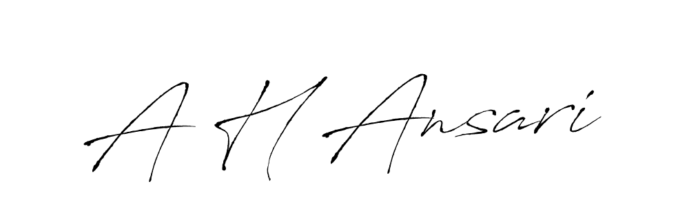 A H Ansari stylish signature style. Best Handwritten Sign (Antro_Vectra) for my name. Handwritten Signature Collection Ideas for my name A H Ansari. A H Ansari signature style 6 images and pictures png
