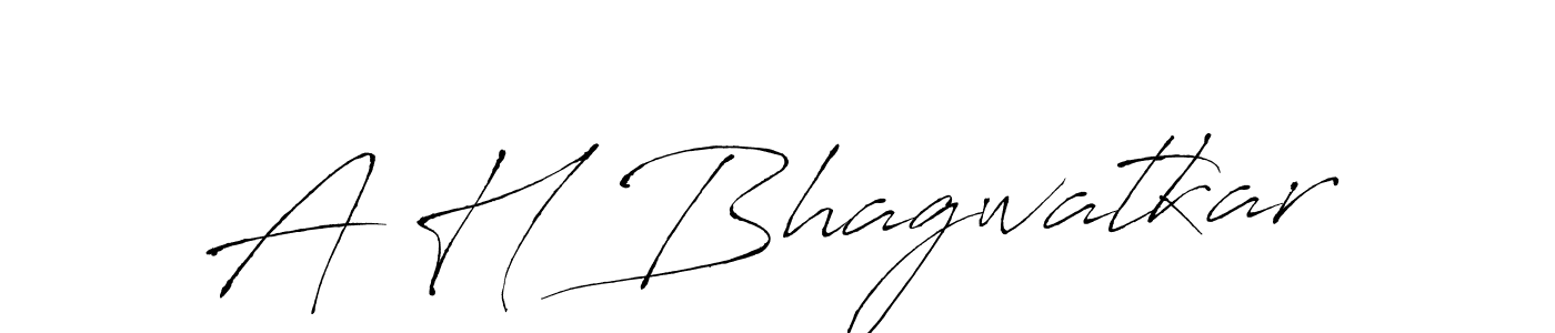 How to make A H Bhagwatkar name signature. Use Antro_Vectra style for creating short signs online. This is the latest handwritten sign. A H Bhagwatkar signature style 6 images and pictures png