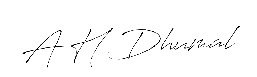 Also You can easily find your signature by using the search form. We will create A H Dhumal name handwritten signature images for you free of cost using Antro_Vectra sign style. A H Dhumal signature style 6 images and pictures png