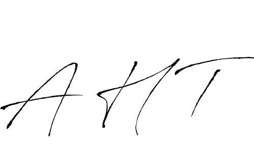 Design your own signature with our free online signature maker. With this signature software, you can create a handwritten (Antro_Vectra) signature for name A H T. A H T signature style 6 images and pictures png