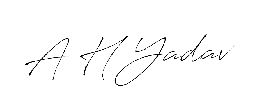 How to make A H Yadav name signature. Use Antro_Vectra style for creating short signs online. This is the latest handwritten sign. A H Yadav signature style 6 images and pictures png
