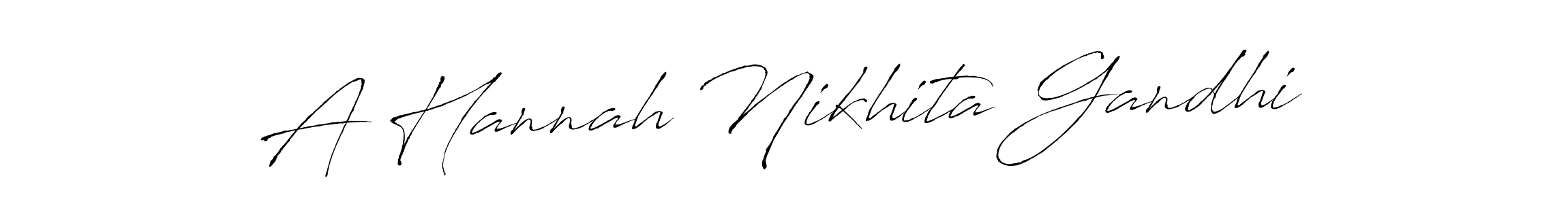 Make a short A Hannah Nikhita Gandhi signature style. Manage your documents anywhere anytime using Antro_Vectra. Create and add eSignatures, submit forms, share and send files easily. A Hannah Nikhita Gandhi signature style 6 images and pictures png