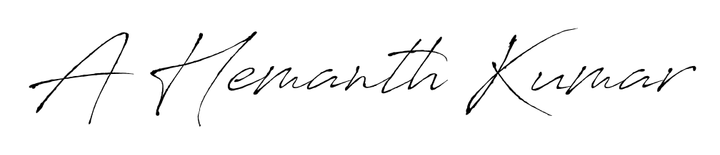 Generate high-definition signature styles for A Hemanth Kumar. The Antro_Vectra typeface ensures crisp legibility and sophisticated design. A Hemanth Kumar signature style 6 images and pictures png