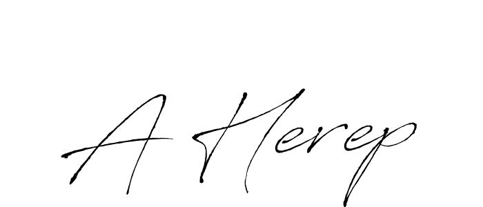 Design your own signature with our free online signature maker. With this signature software, you can create a handwritten (Antro_Vectra) signature for name A Herep. A Herep signature style 6 images and pictures png