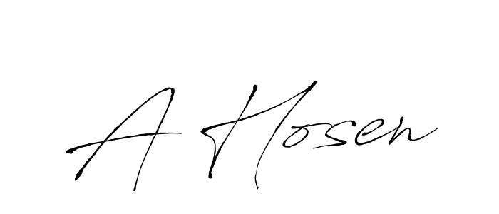 Make a beautiful signature design for name A Hosen. With this signature (Antro_Vectra) style, you can create a handwritten signature for free. A Hosen signature style 6 images and pictures png