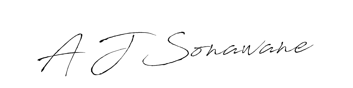 A J Sonawane stylish signature style. Best Handwritten Sign (Antro_Vectra) for my name. Handwritten Signature Collection Ideas for my name A J Sonawane. A J Sonawane signature style 6 images and pictures png
