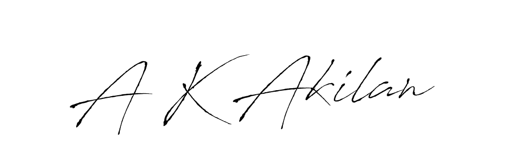 Design your own signature with our free online signature maker. With this signature software, you can create a handwritten (Antro_Vectra) signature for name A K Akilan. A K Akilan signature style 6 images and pictures png