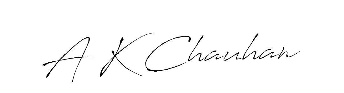 How to make A K Chauhan name signature. Use Antro_Vectra style for creating short signs online. This is the latest handwritten sign. A K Chauhan signature style 6 images and pictures png