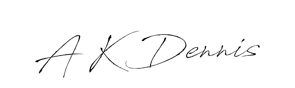 A K Dennis stylish signature style. Best Handwritten Sign (Antro_Vectra) for my name. Handwritten Signature Collection Ideas for my name A K Dennis. A K Dennis signature style 6 images and pictures png