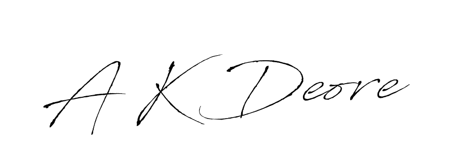 How to make A K Deore signature? Antro_Vectra is a professional autograph style. Create handwritten signature for A K Deore name. A K Deore signature style 6 images and pictures png