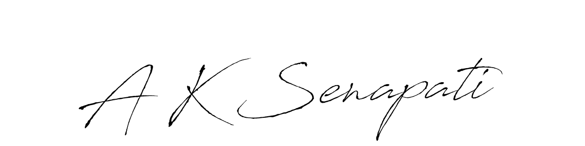 Create a beautiful signature design for name A K Senapati. With this signature (Antro_Vectra) fonts, you can make a handwritten signature for free. A K Senapati signature style 6 images and pictures png