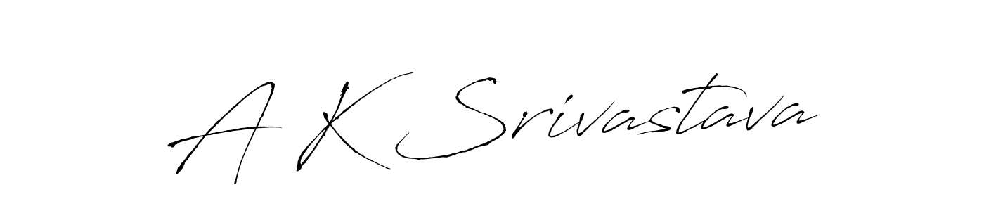 How to make A K Srivastava name signature. Use Antro_Vectra style for creating short signs online. This is the latest handwritten sign. A K Srivastava signature style 6 images and pictures png