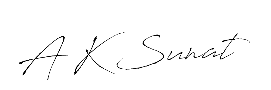 How to make A K Sunat name signature. Use Antro_Vectra style for creating short signs online. This is the latest handwritten sign. A K Sunat signature style 6 images and pictures png