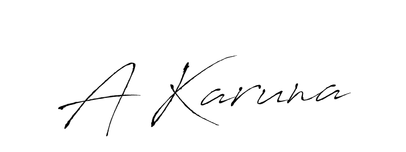 The best way (Antro_Vectra) to make a short signature is to pick only two or three words in your name. The name A Karuna include a total of six letters. For converting this name. A Karuna signature style 6 images and pictures png