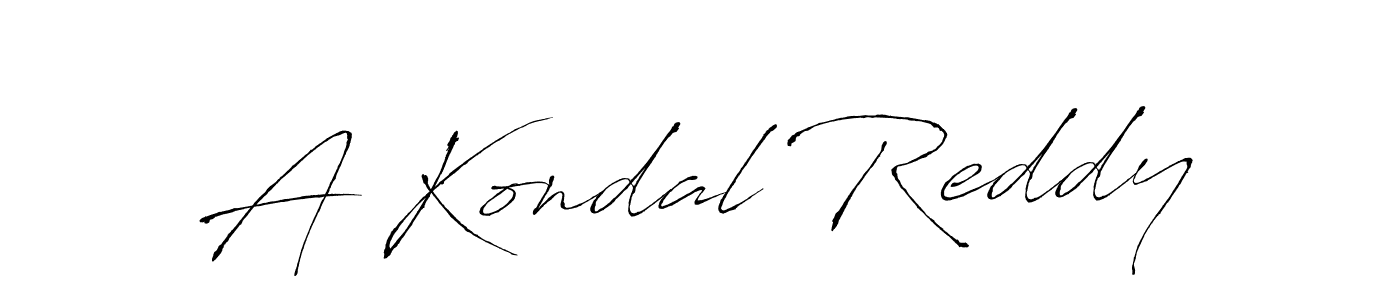 How to make A Kondal Reddy name signature. Use Antro_Vectra style for creating short signs online. This is the latest handwritten sign. A Kondal Reddy signature style 6 images and pictures png