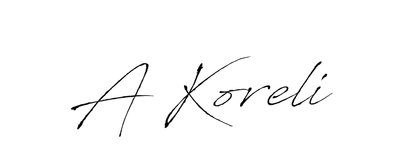 A Koreli stylish signature style. Best Handwritten Sign (Antro_Vectra) for my name. Handwritten Signature Collection Ideas for my name A Koreli. A Koreli signature style 6 images and pictures png