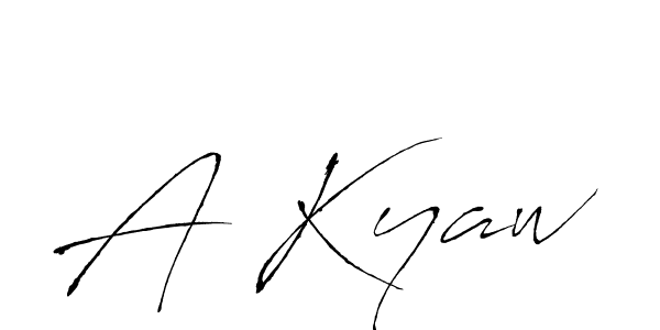 Antro_Vectra is a professional signature style that is perfect for those who want to add a touch of class to their signature. It is also a great choice for those who want to make their signature more unique. Get A Kyaw name to fancy signature for free. A Kyaw signature style 6 images and pictures png