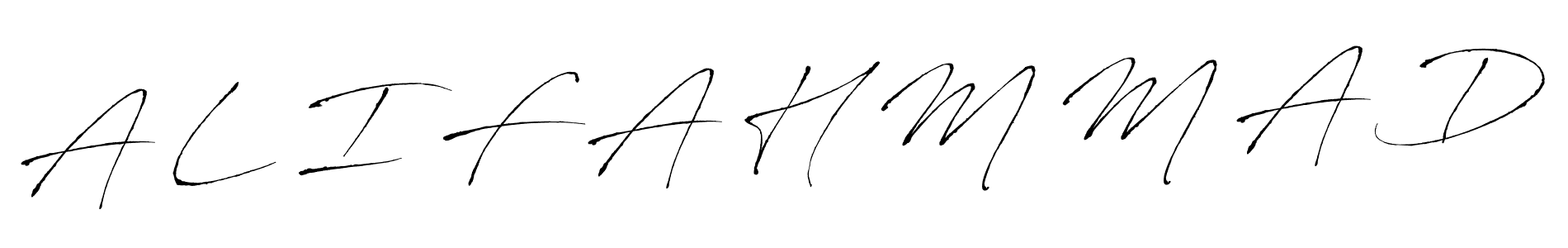 Design your own signature with our free online signature maker. With this signature software, you can create a handwritten (Antro_Vectra) signature for name A L I F A H M M A D. A L I F A H M M A D signature style 6 images and pictures png