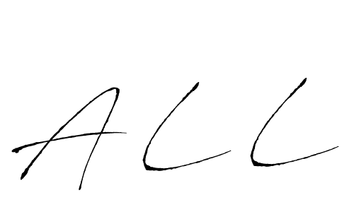 Make a beautiful signature design for name A L L. With this signature (Antro_Vectra) style, you can create a handwritten signature for free. A L L signature style 6 images and pictures png