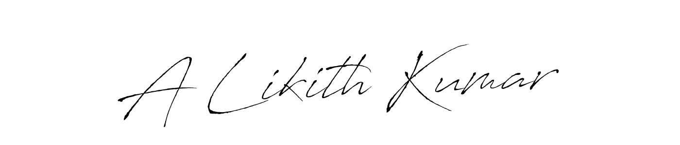 The best way (Antro_Vectra) to make a short signature is to pick only two or three words in your name. The name A Likith Kumar include a total of six letters. For converting this name. A Likith Kumar signature style 6 images and pictures png