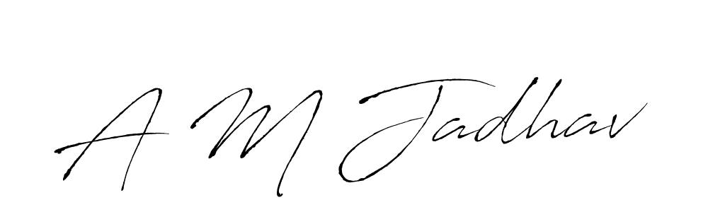 This is the best signature style for the A M Jadhav name. Also you like these signature font (Antro_Vectra). Mix name signature. A M Jadhav signature style 6 images and pictures png