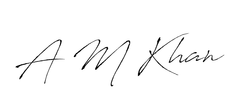 Make a beautiful signature design for name A M Khan. With this signature (Antro_Vectra) style, you can create a handwritten signature for free. A M Khan signature style 6 images and pictures png