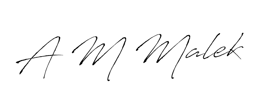 How to make A M Malek name signature. Use Antro_Vectra style for creating short signs online. This is the latest handwritten sign. A M Malek signature style 6 images and pictures png