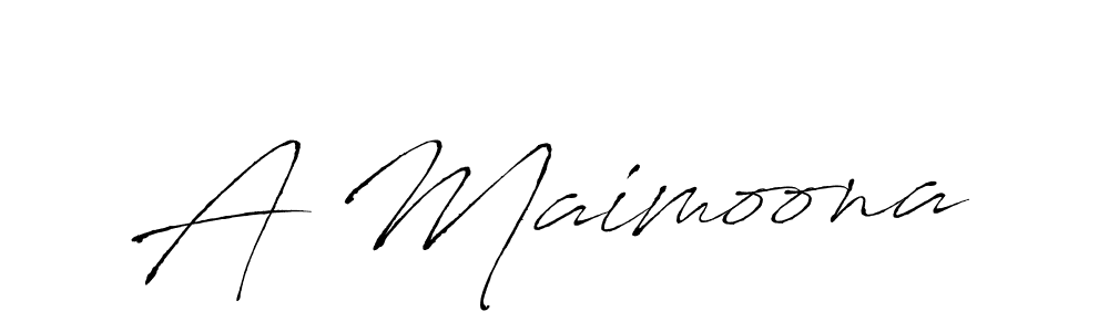 Make a beautiful signature design for name A Maimoona. With this signature (Antro_Vectra) style, you can create a handwritten signature for free. A Maimoona signature style 6 images and pictures png