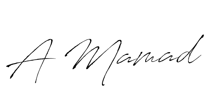 The best way (Antro_Vectra) to make a short signature is to pick only two or three words in your name. The name A Mamad include a total of six letters. For converting this name. A Mamad signature style 6 images and pictures png