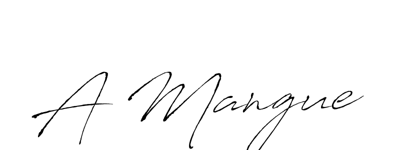 Make a beautiful signature design for name A Mangue. With this signature (Antro_Vectra) style, you can create a handwritten signature for free. A Mangue signature style 6 images and pictures png