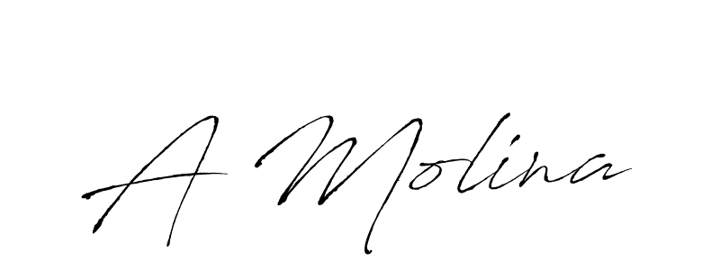 The best way (Antro_Vectra) to make a short signature is to pick only two or three words in your name. The name A Molina include a total of six letters. For converting this name. A Molina signature style 6 images and pictures png