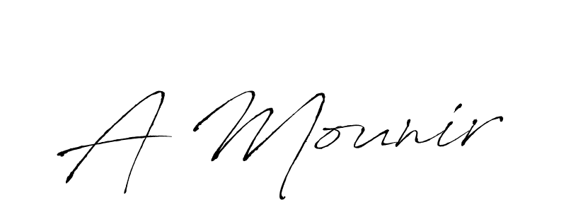if you are searching for the best signature style for your name A Mounir. so please give up your signature search. here we have designed multiple signature styles  using Antro_Vectra. A Mounir signature style 6 images and pictures png