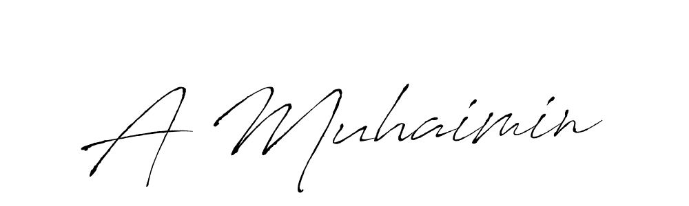 Make a beautiful signature design for name A Muhaimin. With this signature (Antro_Vectra) style, you can create a handwritten signature for free. A Muhaimin signature style 6 images and pictures png