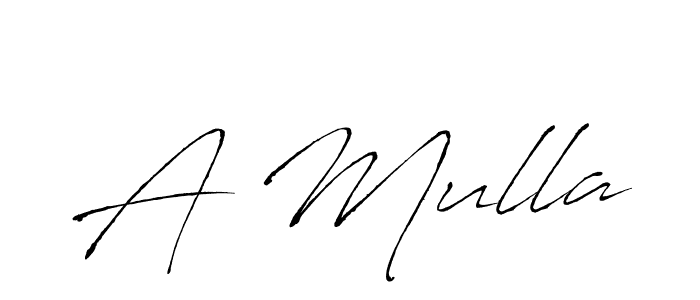 Create a beautiful signature design for name A Mulla. With this signature (Antro_Vectra) fonts, you can make a handwritten signature for free. A Mulla signature style 6 images and pictures png
