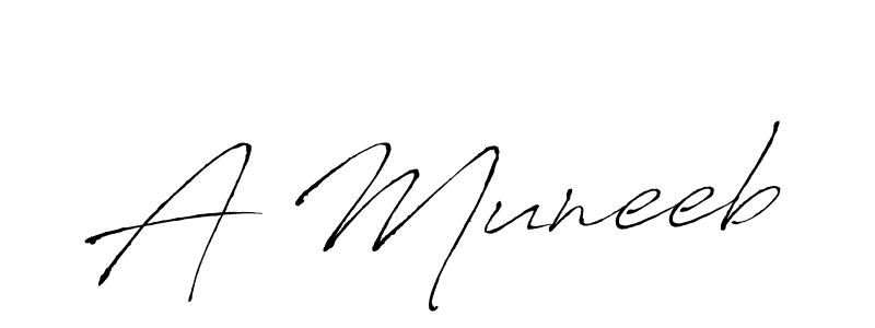 A Muneeb stylish signature style. Best Handwritten Sign (Antro_Vectra) for my name. Handwritten Signature Collection Ideas for my name A Muneeb. A Muneeb signature style 6 images and pictures png