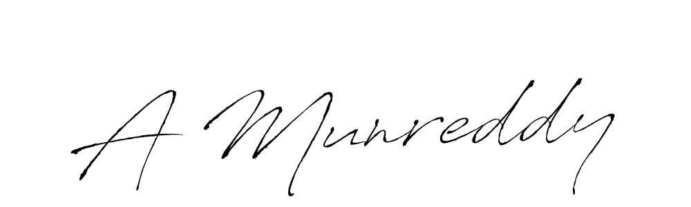 Make a beautiful signature design for name A Munreddy. With this signature (Antro_Vectra) style, you can create a handwritten signature for free. A Munreddy signature style 6 images and pictures png
